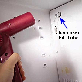 Thawing and icemaker fill tube